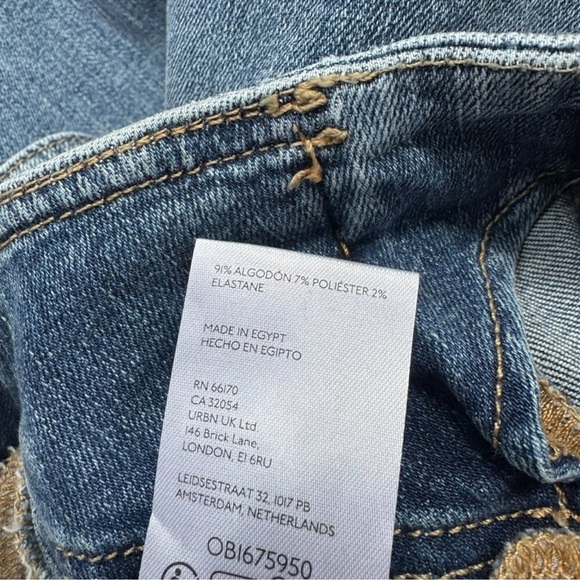 Free People CRVY Wild Honey Flare Jeans High Rise Medium Wash Blue 25 - Picture 6 of 9